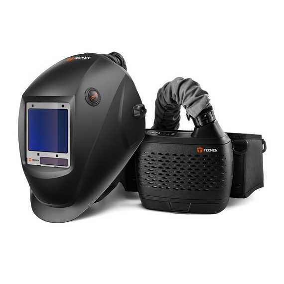 Маска сварщика Tecmen ADF 820S TM16 черная с подачей воздуха PAPR (с внешн. кнопкой режима зачистки)