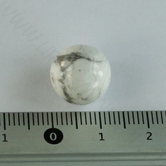 Бусина из Говлита (аналога Кахолонга), диаметр 12 мм, арт.3206