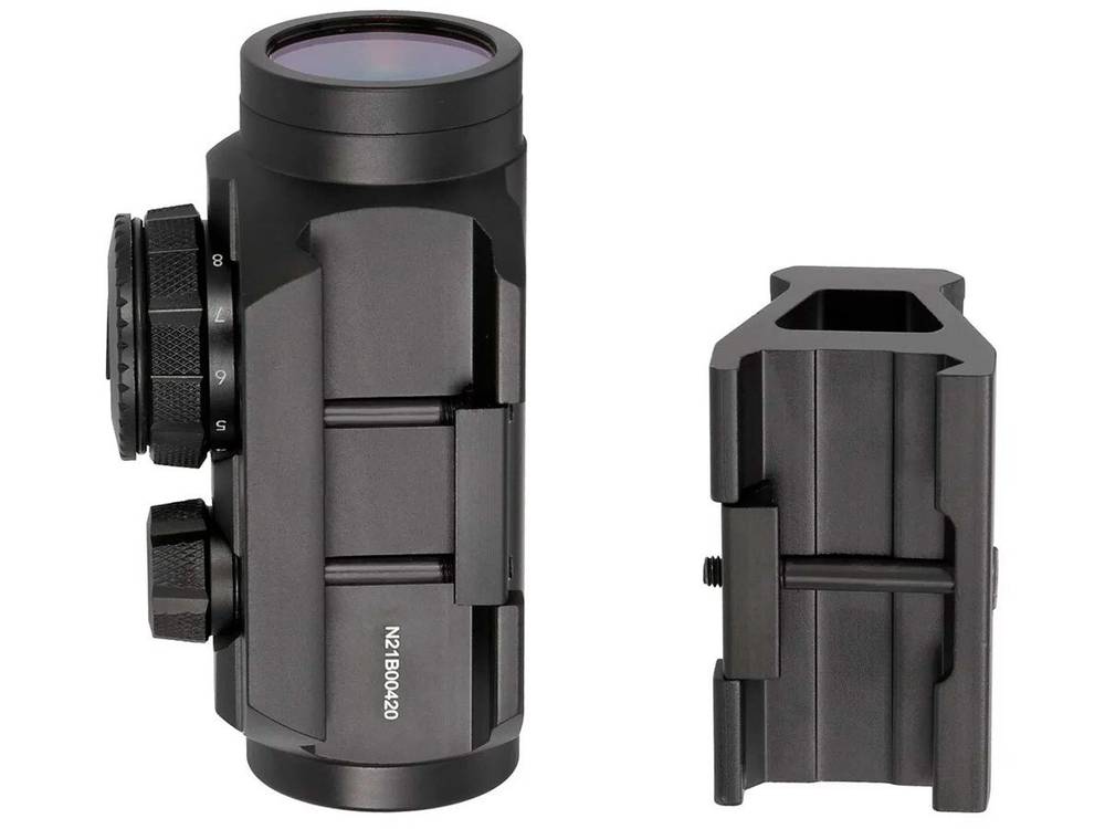Коллиматорный прицел Nikko Stirling Flash 1X30mm, закрытого типа, точка 3 МOA, красная, 11 уровней, на Weaver + высокая проставка