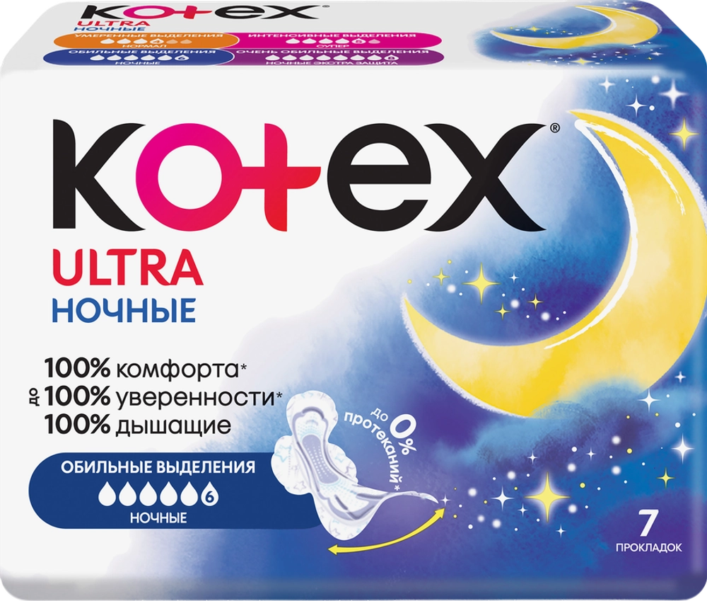 Kotex ультра Ночь прокладки 7шт