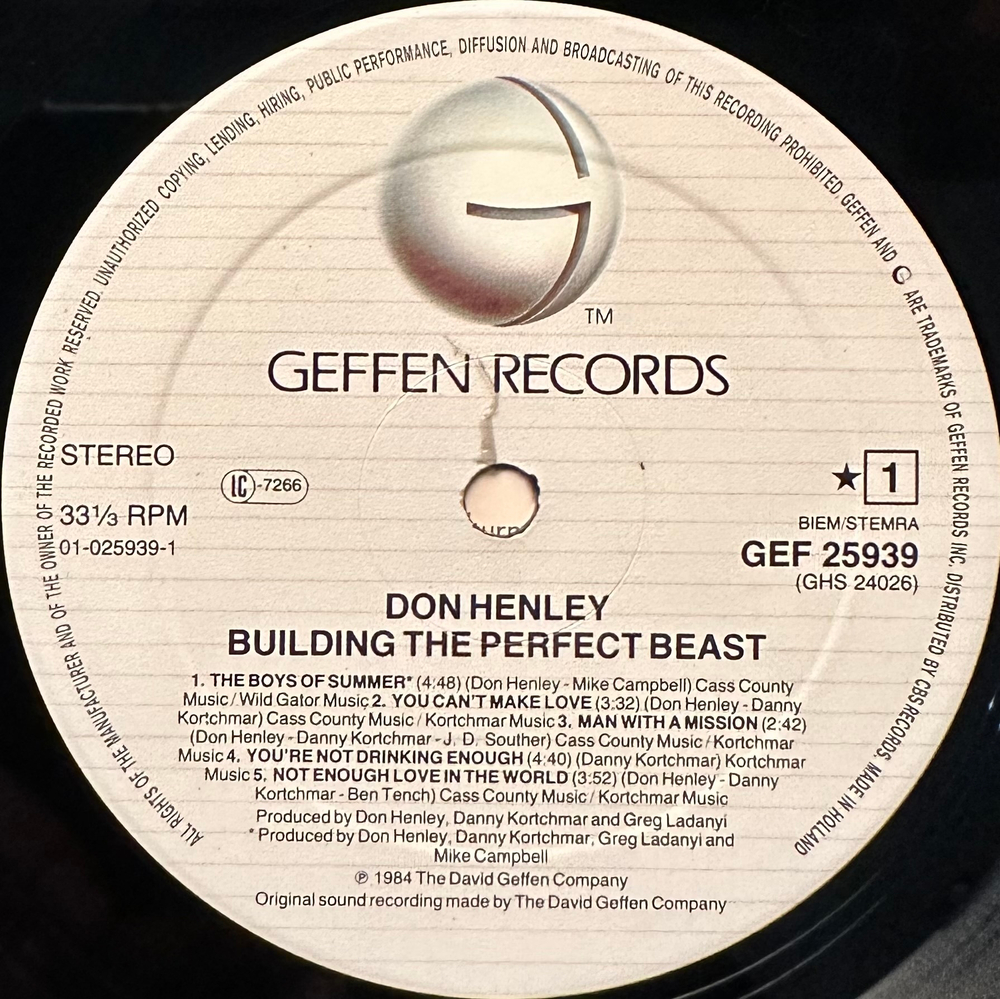 Don Henley - Building The Perfect Beast (Голландия 1984г.)
