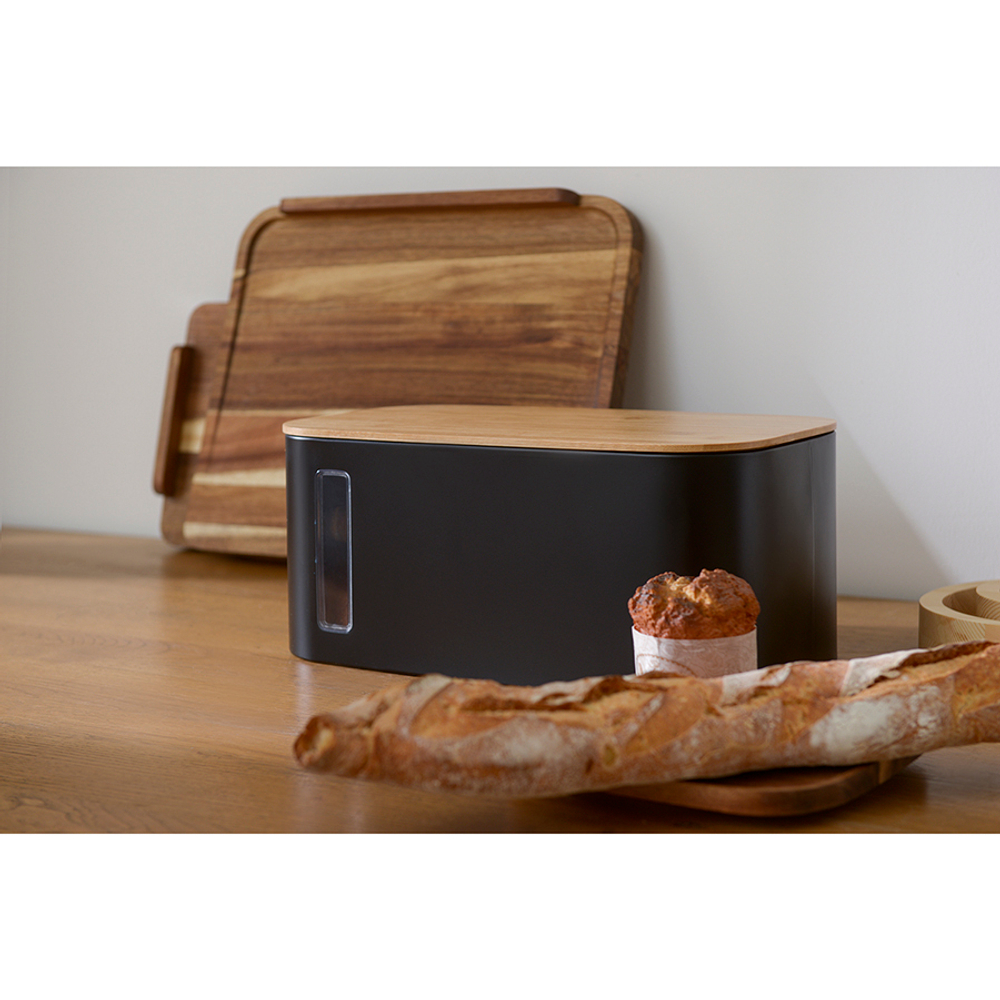 Хлебница 39.7х23х17.6см Smart Solutions Kaffi матовая черная