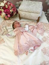 Комплект на выписку "Принцесса" комбинезон и платье (розовое с розовым кружевом)
