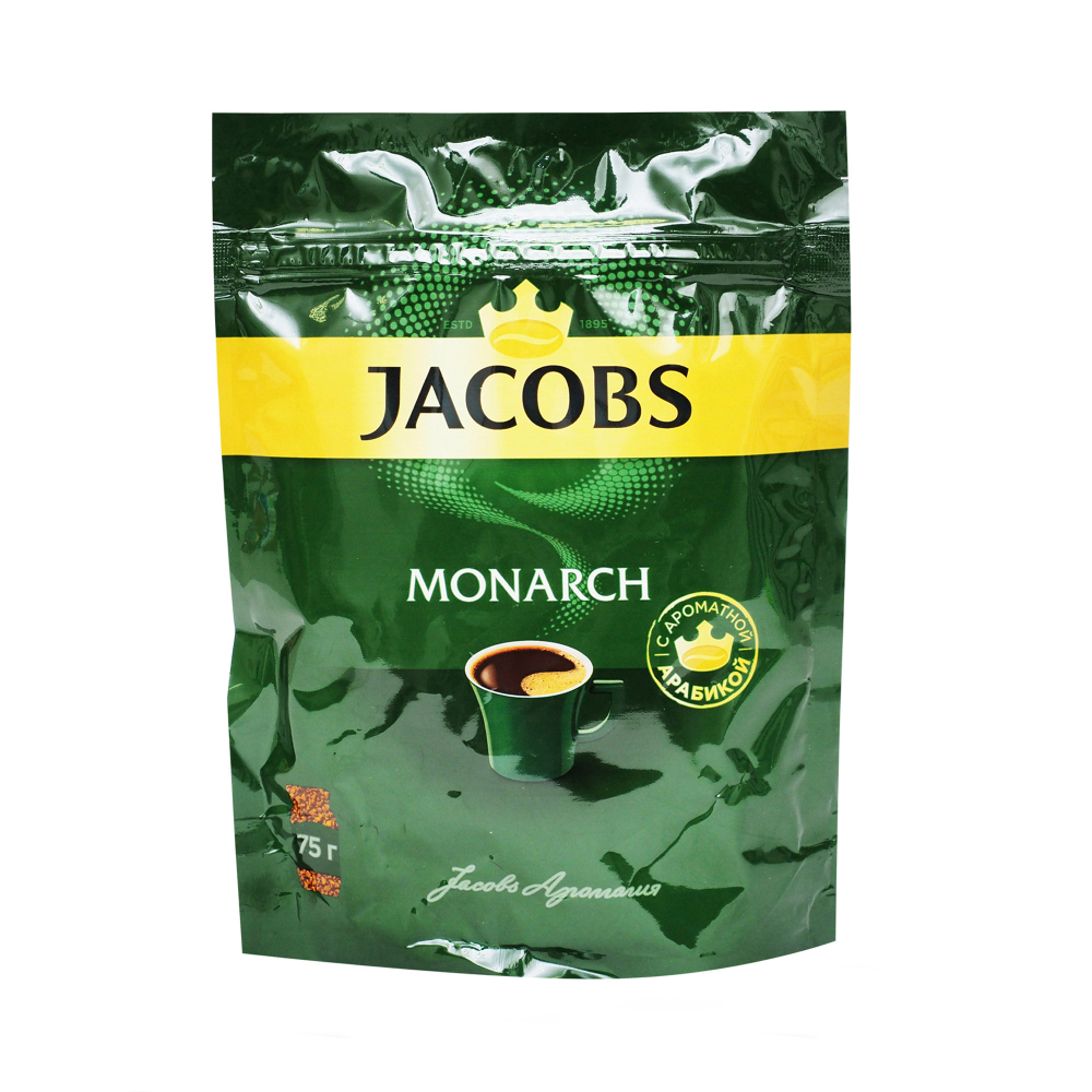 Кофе растворимый Jacobs Monarch, 75 г пакет (Якобс)