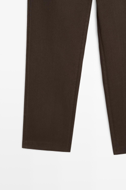 Massimo Dutti Брюки из эластичной хлопковой смеси, шоколадный