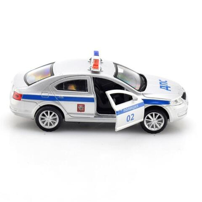 Модель ин. мет. "Skoda Octavia Полиция" 12см, открыв. двери, в коробка (Технопарк)