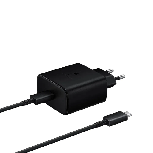 Сетевое зарядное устройство Samsung EP-TA845, USB-C + кабель Type-C, 45Вт, Black (Черный)
