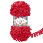 Пряжа Alize (Ализе) Puffy Fine / уп.5 мот. по 100 г, 14м, 056 красный A
