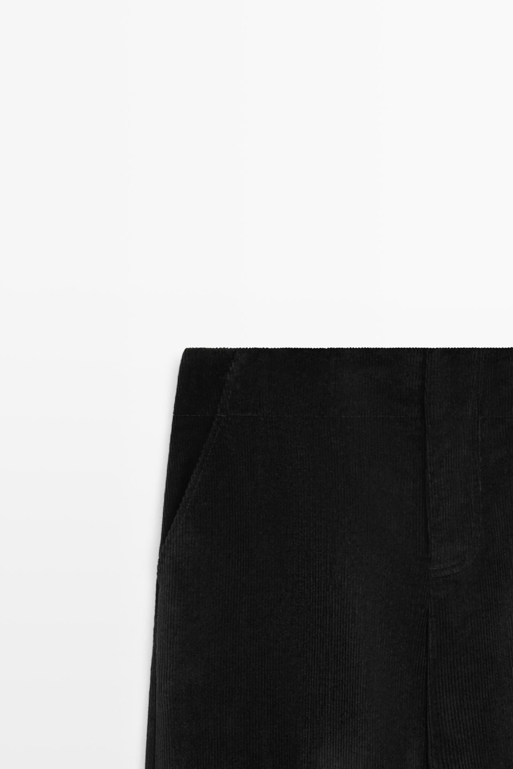 Massimo Dutti Вельветовые брюки-палаццо, черный