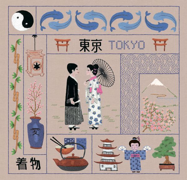 Набор для вышивания нитками Le Bonheur des Dames Welcome Tokyo (Токио), 22х22 см