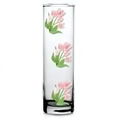 Ваза стеклянная 26,5см «Весенние тюльпаны» FLORA D43767/01