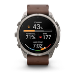 Garmin Fenix 9 Pro — 51 мм AMOLED Titanium Walnut Leather Band