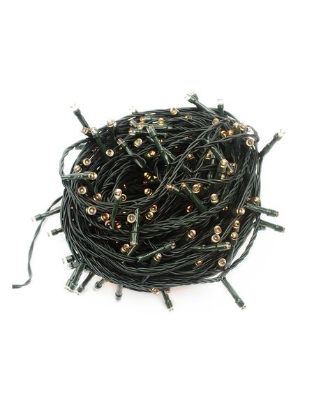 Гирлянда 300 led ТЁПЛО-БЕЛЫЙ 20м; тёмно-зелёный провод