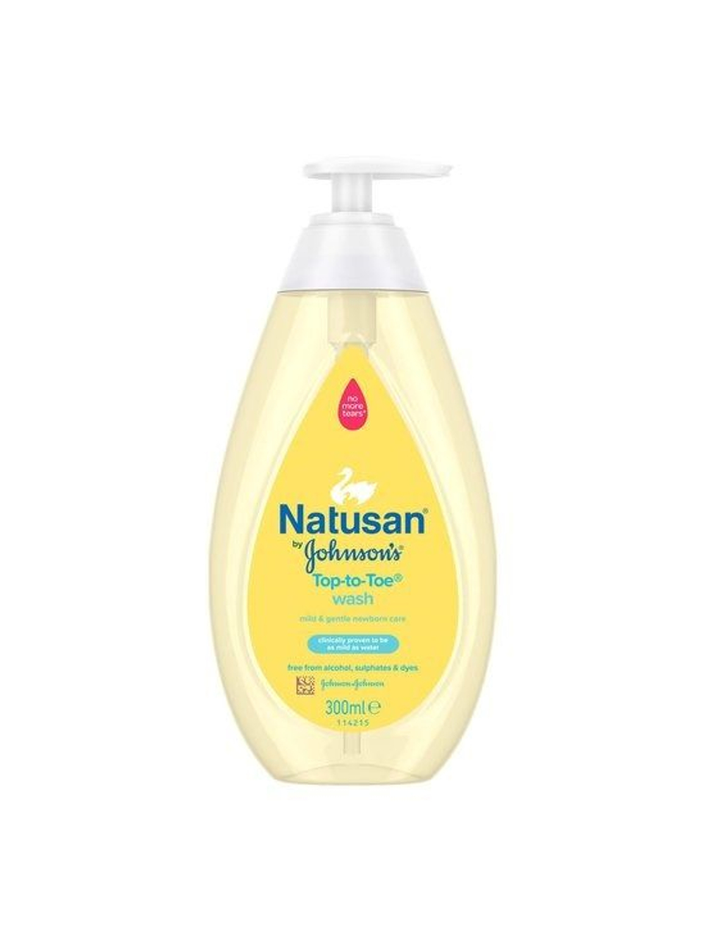 Детское жидкое мыло для мытья головы и тела Natusan by Johnson's Top-to-toe 300 мл (Из Финляндии)