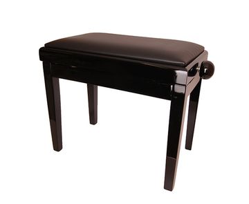 HY-PJ018A-GLOSS-BLACK Банкетка, черный/черный, кожзам, Rin