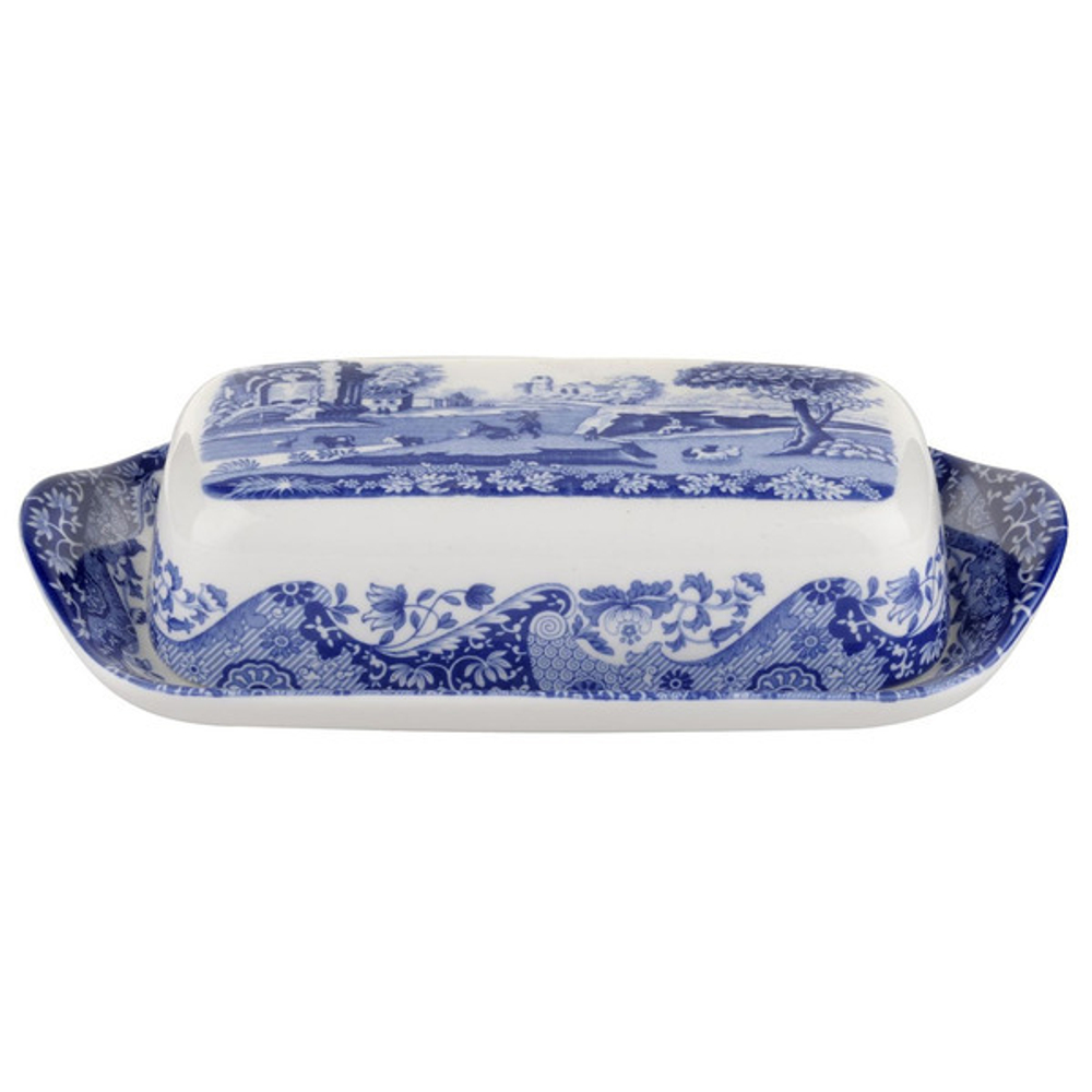 Масленка с крышкой Spode Голубая Италия 20 см