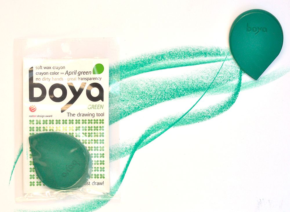 Пастель восковая Boya, мелок, 20 г, 1 шт, зеленый