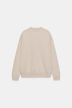 ZARA БАЗОВЫЙ ДЖЕМПЕР ИЗ ШЕРСТИ И КАШЕМИРА, ЦВЕТ ЛЬДА