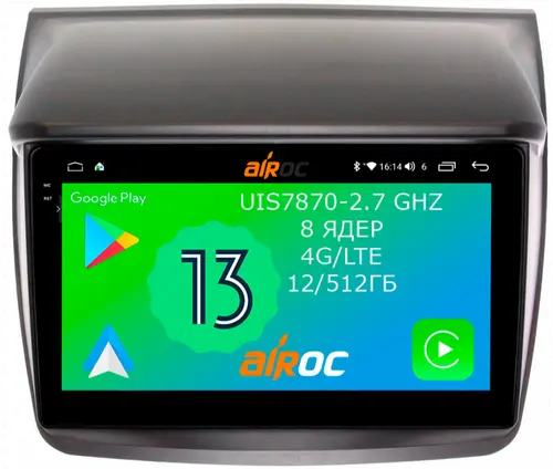 Магнитола для Mitsubishi L200, Pajero Sport 2006-2016 - Airoc 2K AU-2605 на Android 13, Быстрейшая, SIM-слот