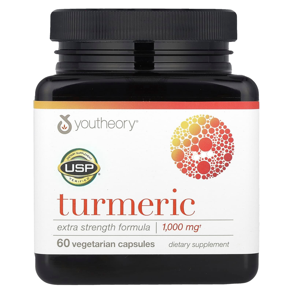 Youtheory, куркума, 60 вегетарианских капсул