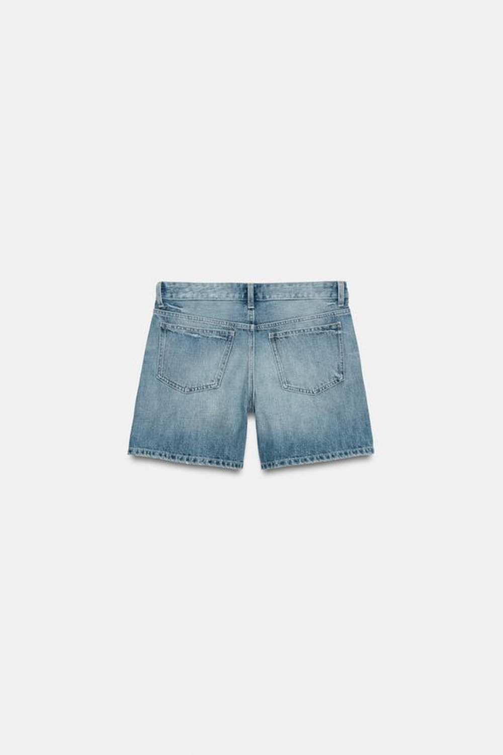 ZARA ДЖИНСОВЫЕ ШОРТЫ TRF СО СРЕДНЕЙ ПОСАДКОЙ, СИНИЙ