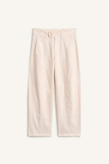 ZARA БРЮКИ ИЗ СМЕСОВОГО ХЛОПКА, ЦВЕТ СЛИВОЧНОГО МАСЛА