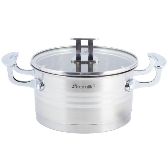 Кастрюля 3,1 л. из нержавеющей стали Kamille KM 5855 с крышкой