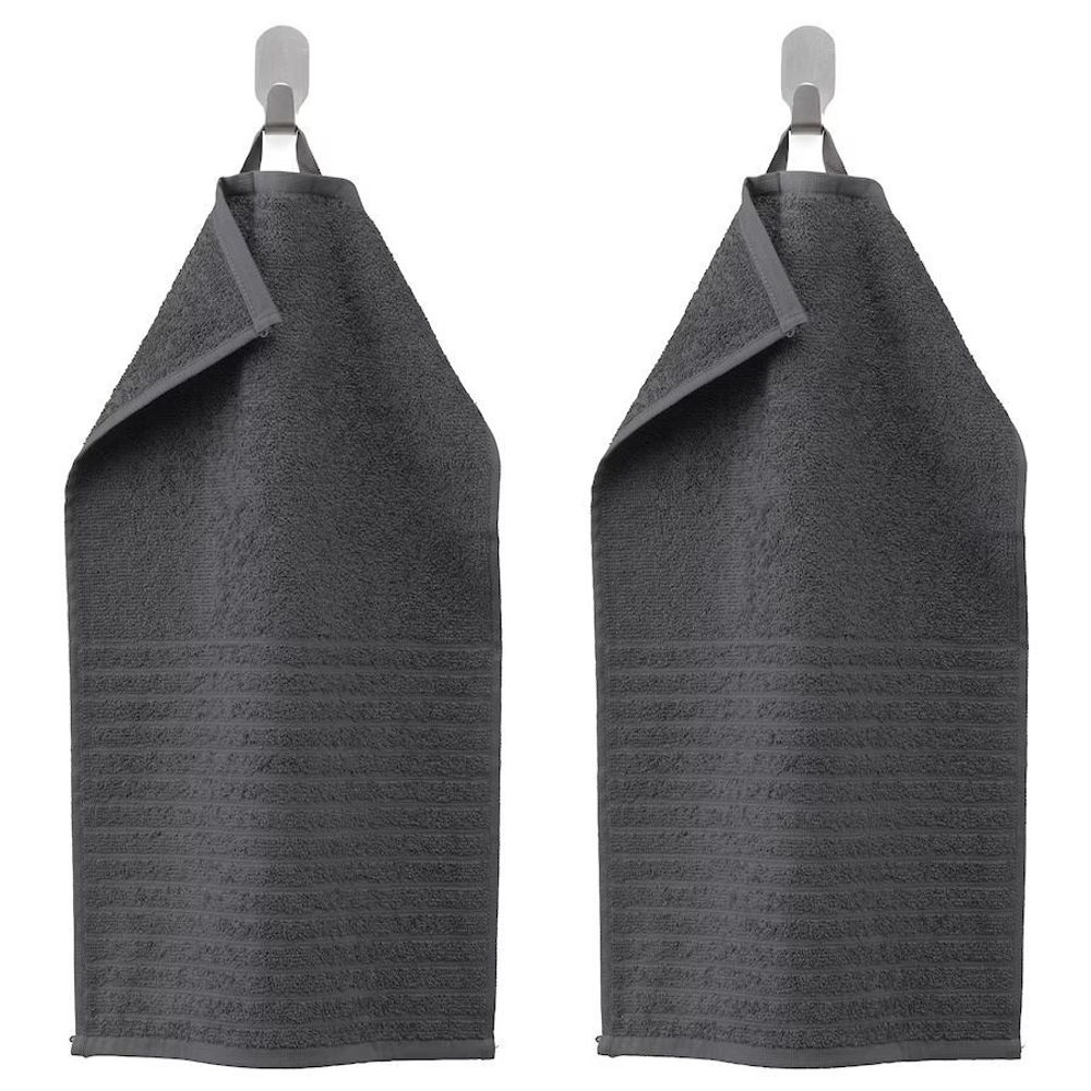 Полотенце гостевое, VAGSJON темно-серое,30x50 см 2 шт ( Из Финляндии)