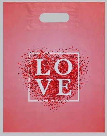 Полиэтиленовый пакет Love - 31 х 40 см.