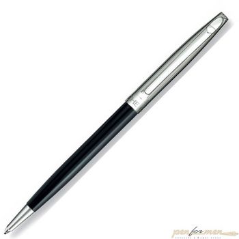 Шариковая ручка Carandache Madison Bicolor Black SP латунь посеребрение с родиевым напылением (4680.456)