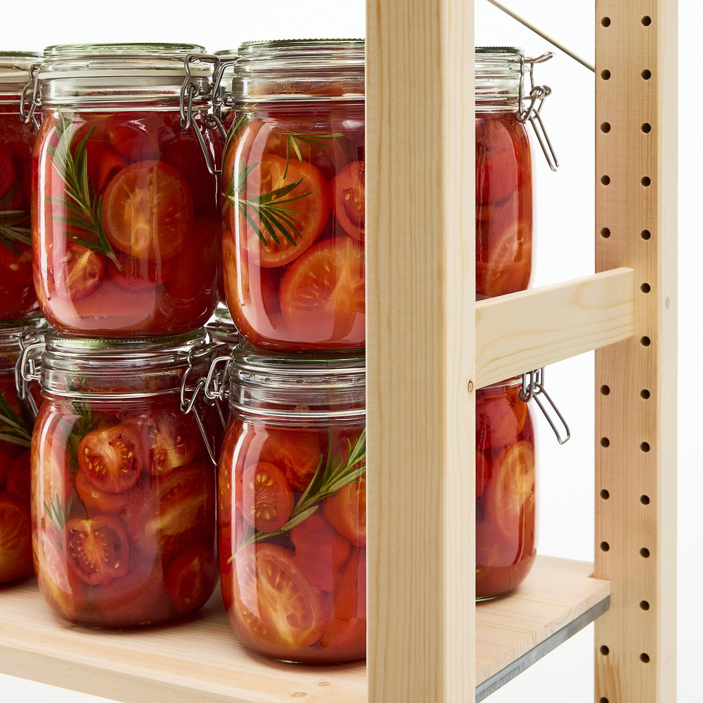 IKEA KORKEN  (ИКЕА КОРКЕН)  -  Банка с крышкой - прозрачное стекло 1 л
