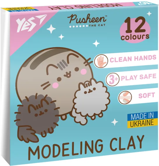 Plastilin \ Пластилин 12rəng 240qr 540669 Pusheen YES