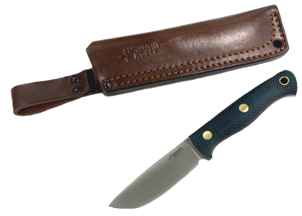 Нож Caribou, N690, микарта изумруд, 247.1552 конв