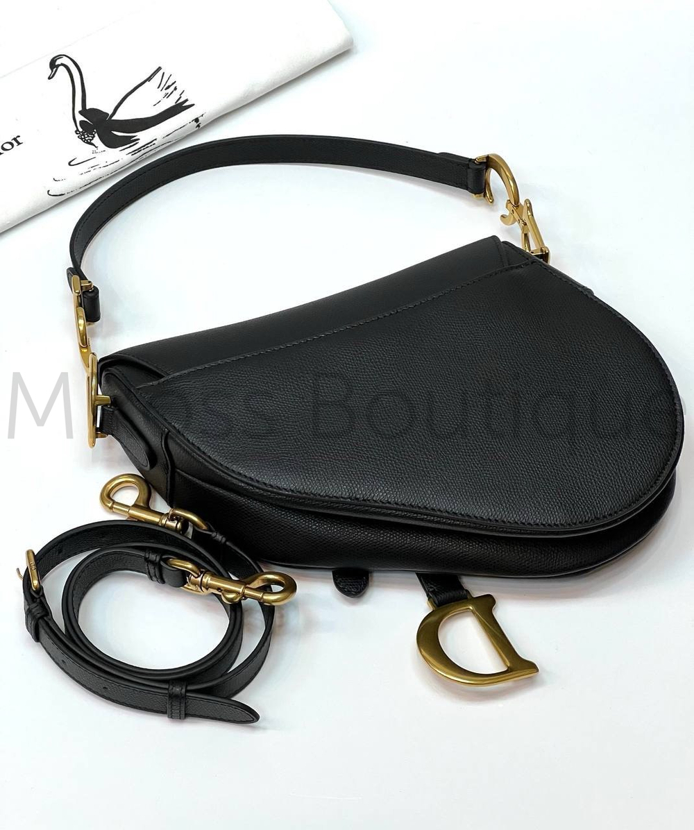 Черная сумка седло Dior Saddle