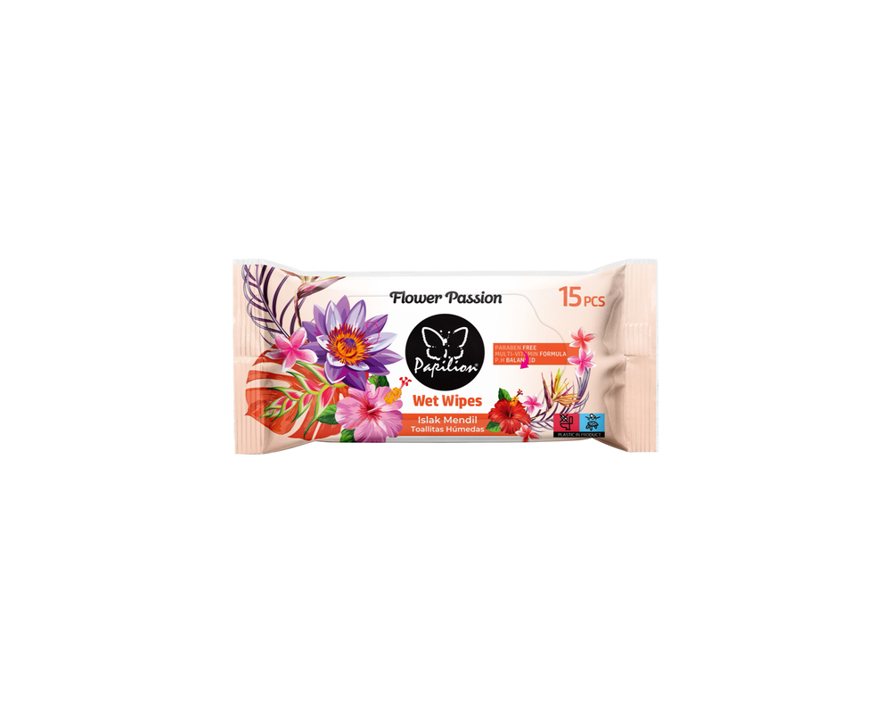 Салфетки Влажные Papilion Flower Passion 15шт