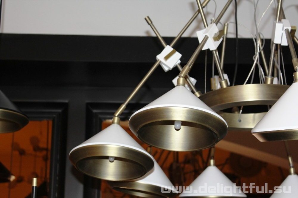 люстра  Bert Frank Shear Chandelier  White  & Brass