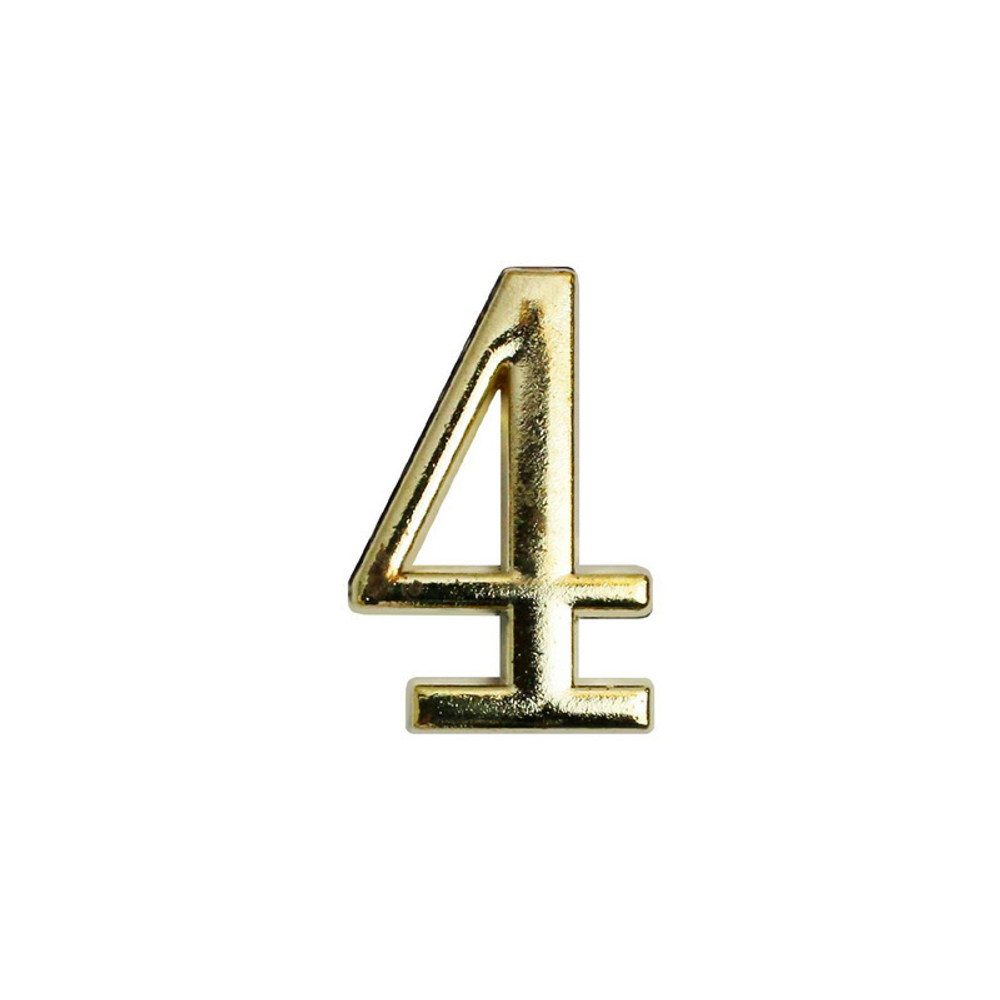 Цифра дверная АЛЛЮР золото "4" на клеевой основе/20