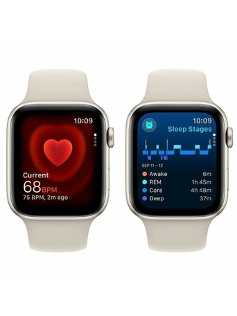 Умные часы Apple Watch SE 2023 44 мм, Starlight Aluminium, Starlight Sport Band - M/L