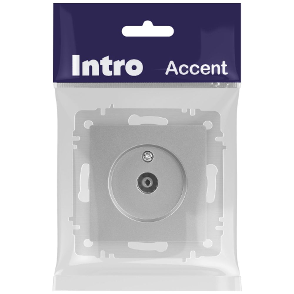 Розетка Intro Accent 6-301-03 TV одиночная, IP20, СУ, алюминий | Intro