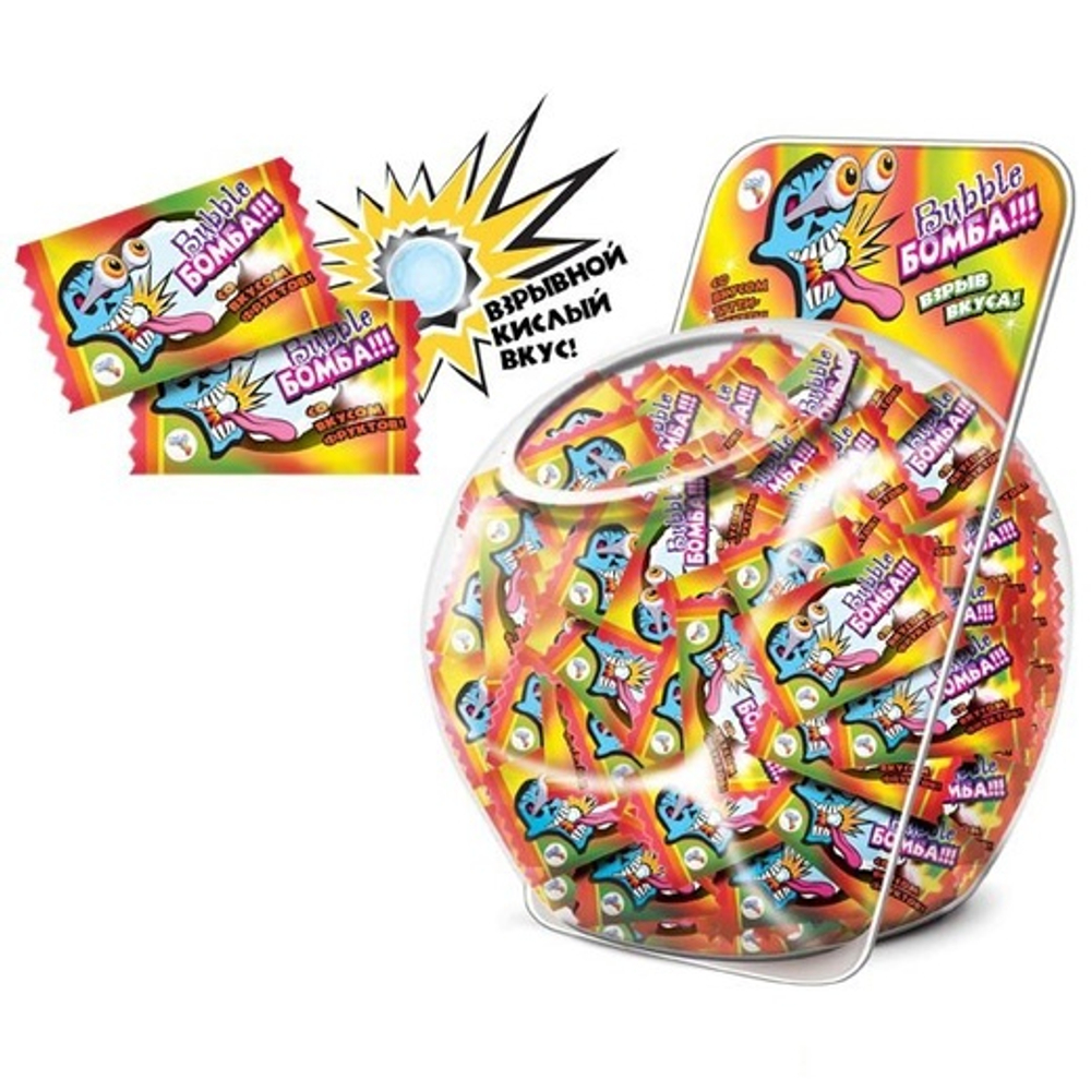 Жев. рез."BUBBLE Бомба" яблоко-4.5грх150шт(4бл)