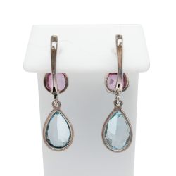 Серьги с топазами, серебро 925