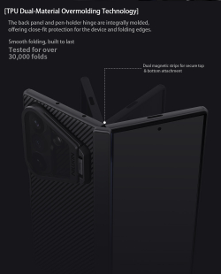 Чехол черный с MagSafe для смартфона Samsung Galaxy Z Fold 8 Ultra, серия CamShield Prop Magnetic (версия с прозрачной крышкой объектива) от Nillkin