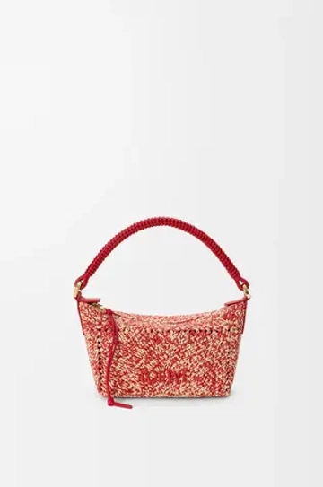 Loewe Мини-сумка Cala из телячьей кожи и рафии, красный