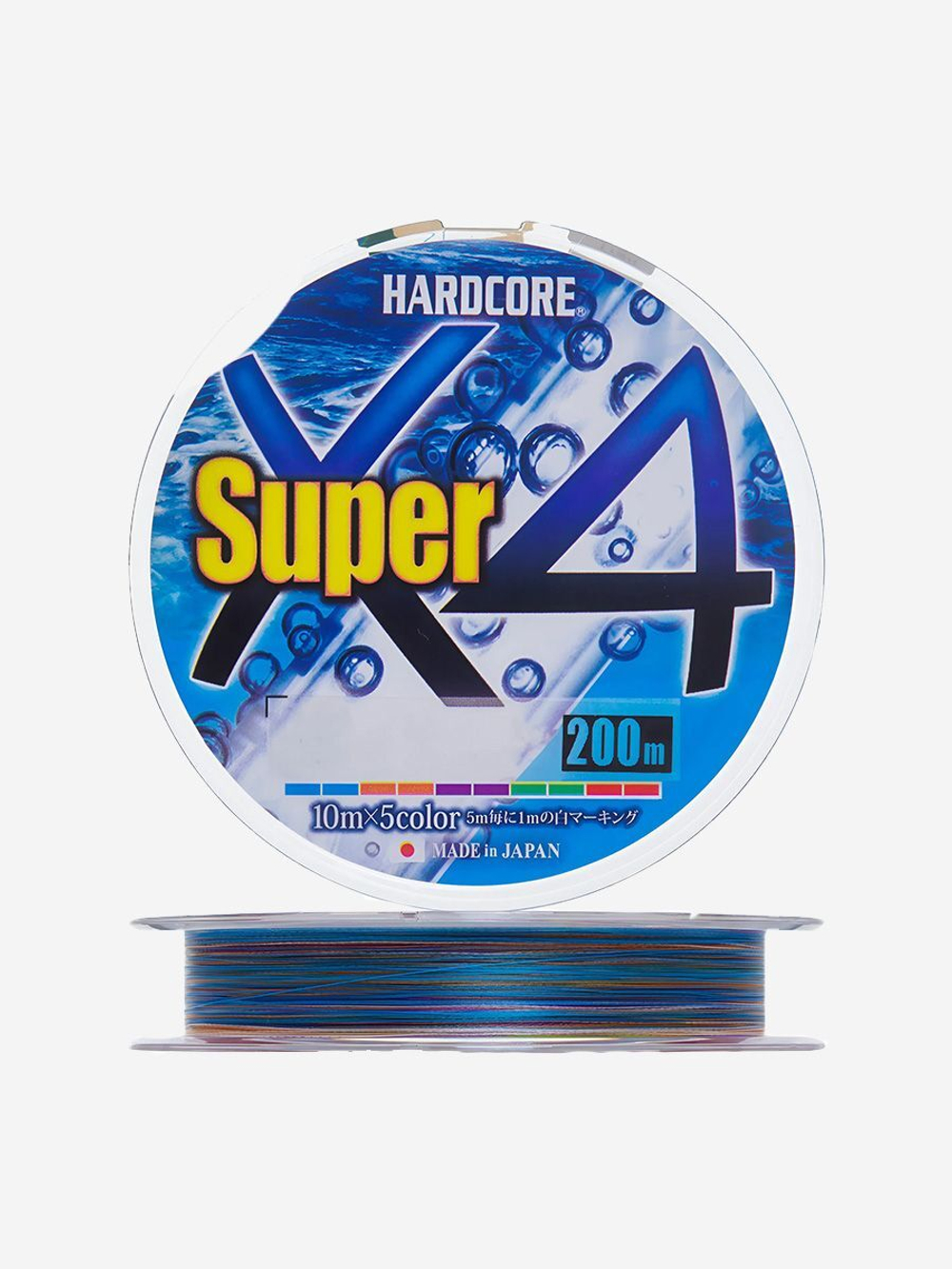 Плетеный шнур Duel PE Hardcore Super X4 200м 5Color #0,6 (0,13мм) 5,4kg