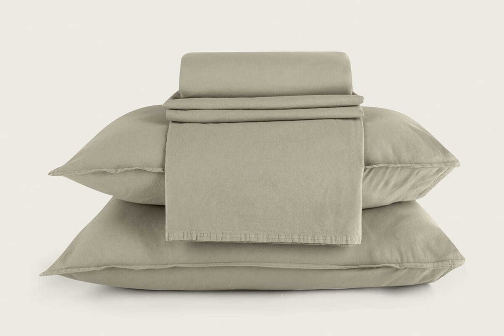 Постельное белье 2 спальное евро Arya home Natural Stone Washed капучино