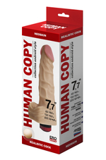 Вибратор реалистик с мошонкой Human Copy киберкожа - 19,5 см