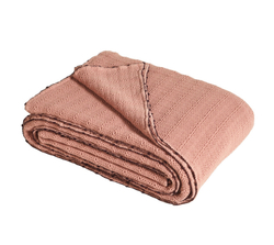 Покрывало ARTESIA NACRE 180Х260 пудрово- 100% Blanc des Vosges 180x260 Розовый