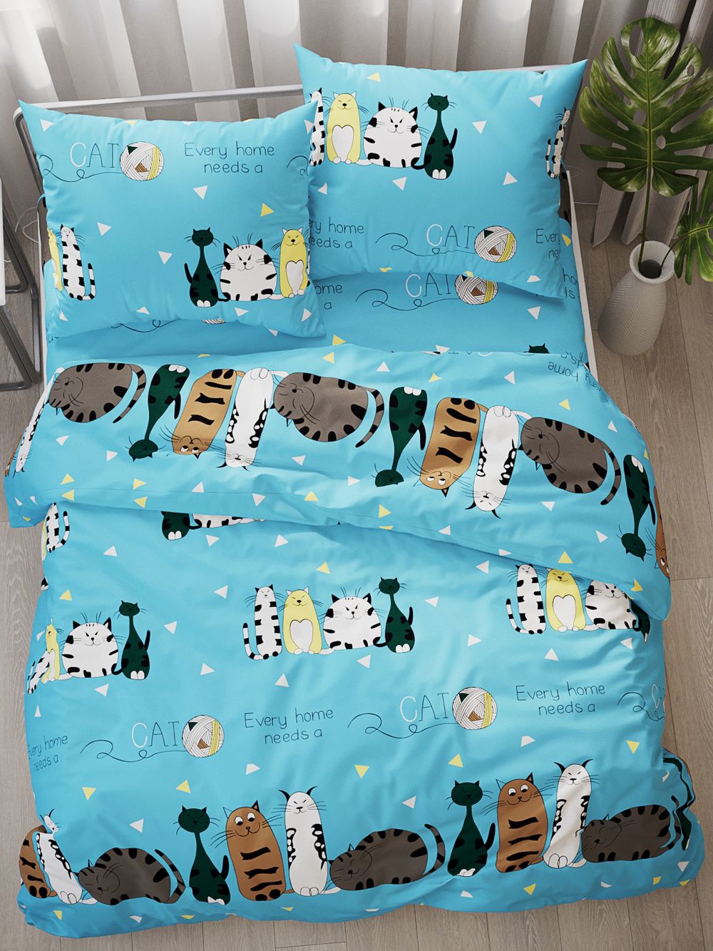 Простынь поплин Сказка "Коты Эрмитажа" 150x215 см