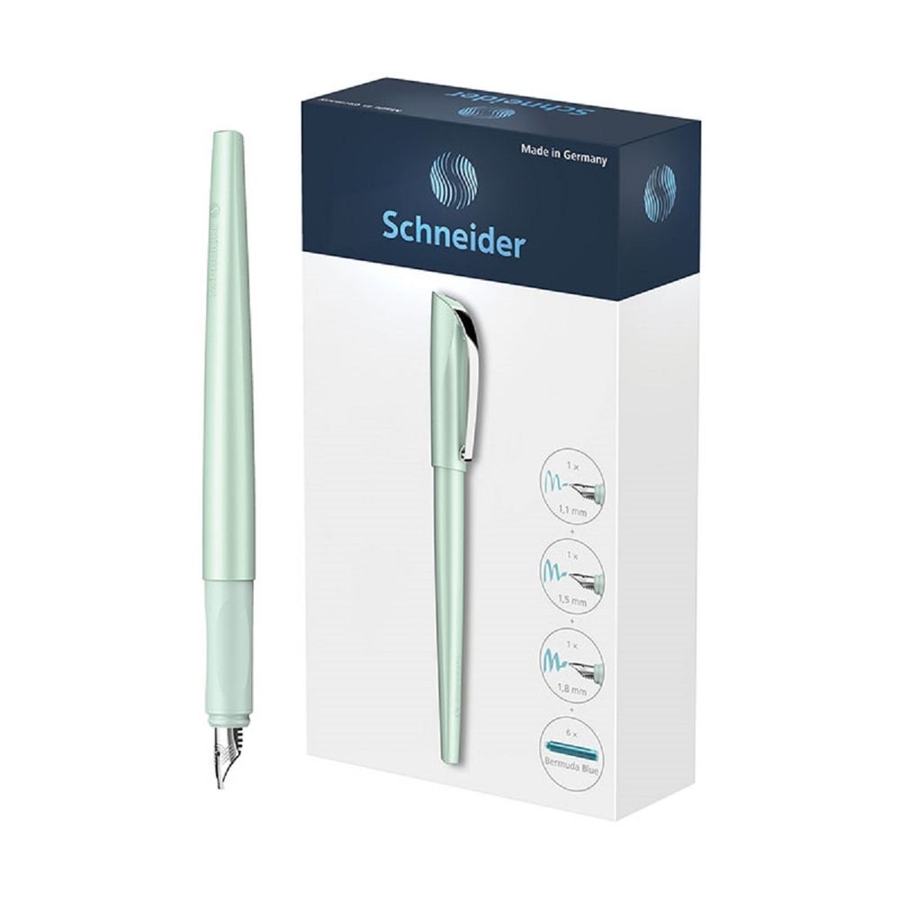 Ручка перьевая Schneider Callissima Мята, корпус мятный, наконечники 1,1мм/1,5мм/1,8мм, подар.уп.