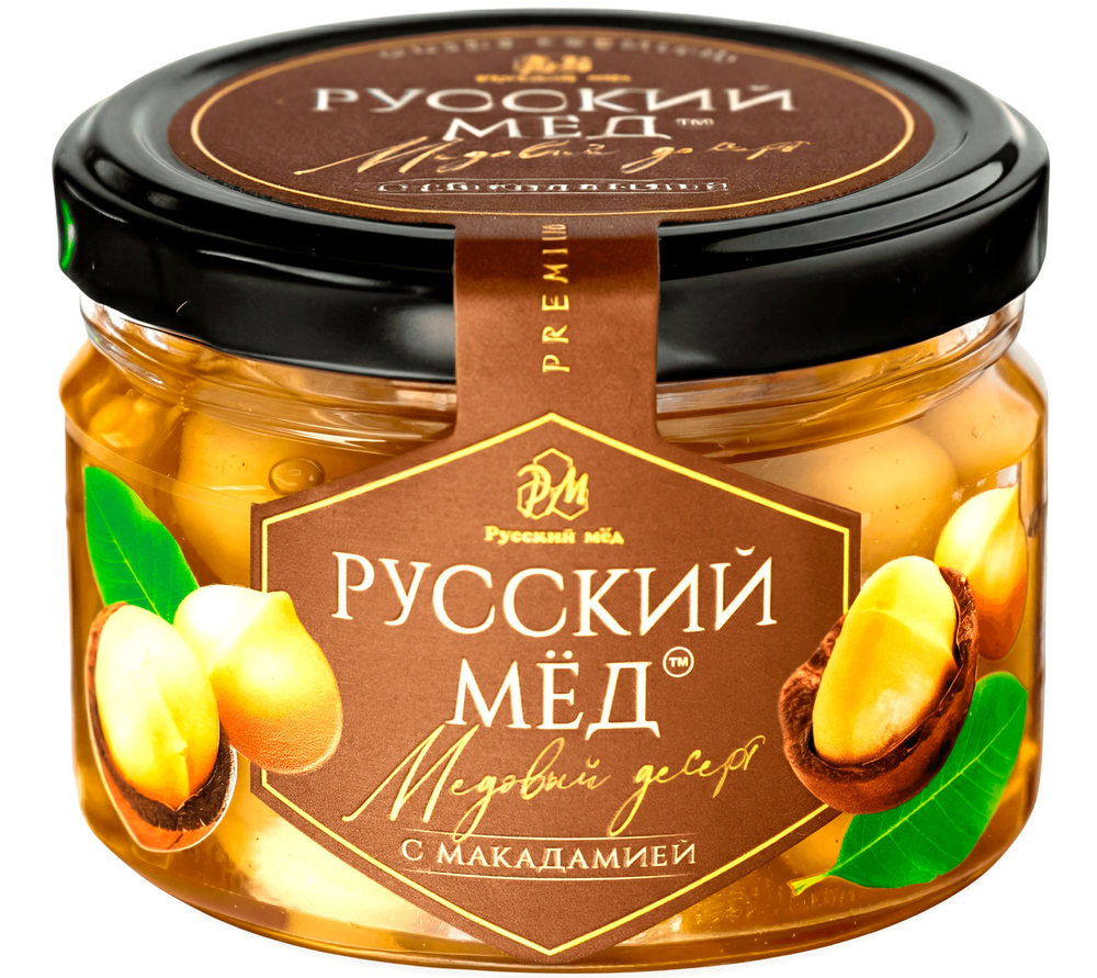 Медовый десерт с макадамией Русский мёд 250 мл